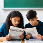 TESOL 강사가 사용하는 효과적인 자료 - **Prompt:** A diverse group of enthusiastic teenage students, aged 15-18, are actively engaged in an...