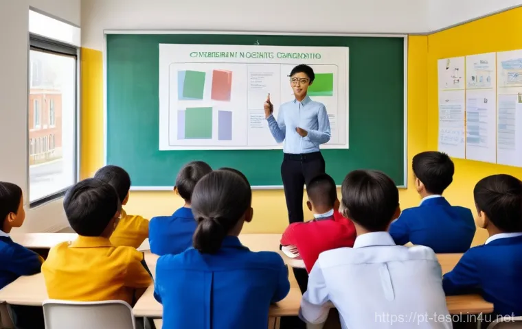 TESOL 강사가 사용하는 효과적인 자료 - **Prompt:** A dynamic and interactive classroom scene where several teenagers, aged 15-18, are exper... TESOL 강사가 사용하는 효과적인 자료 - **Prompt:** A dynamic and interactive classroom scene where several teenagers, aged 15-18, are exper...